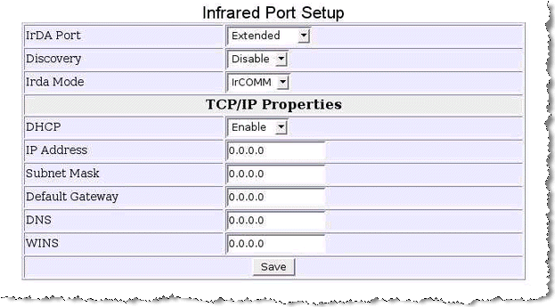 Infrared Port Setup