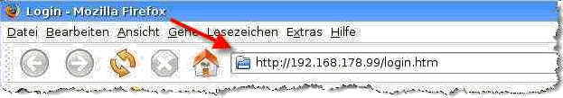 IP-Adresse im Browser (LogIn)