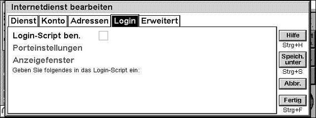 Login-Einstellung